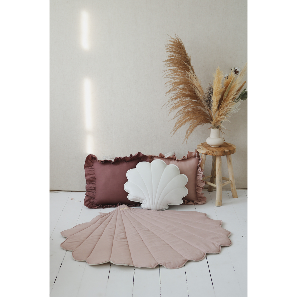 Snäckmatta i Linne, Powder Pink