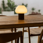 Fynn Mörkbrun Trälampa, Uppladdningsbar