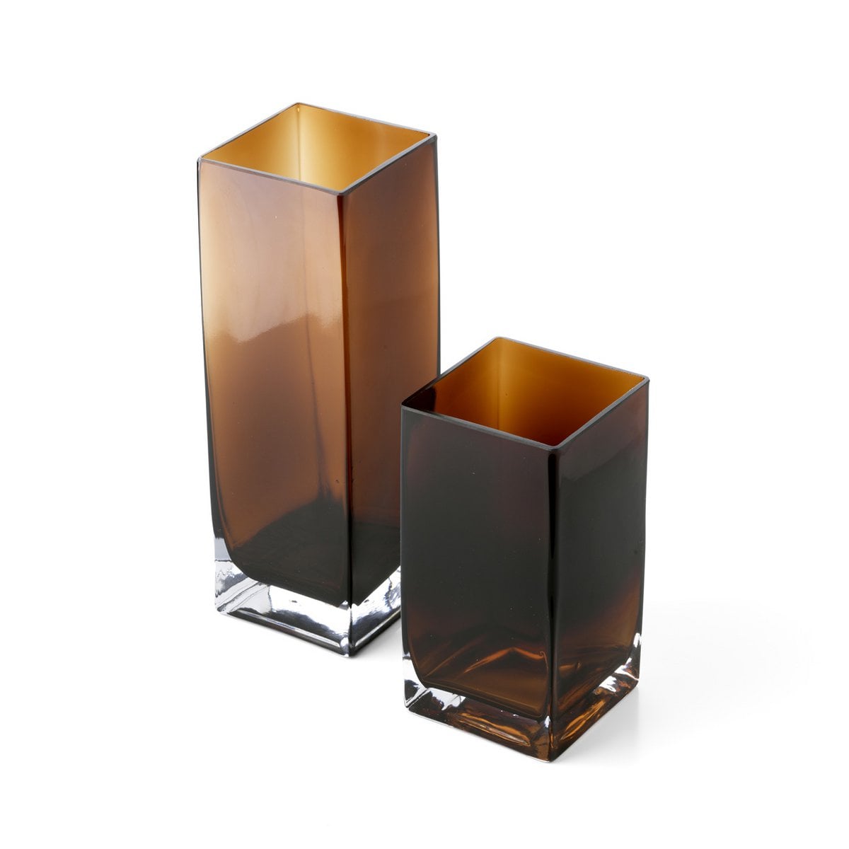Amber Cuboid-vasen i Bärnsten, Large – Glas