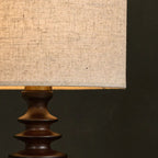 Bodhi Mörkbrun Träbordslampa med Tygskärm