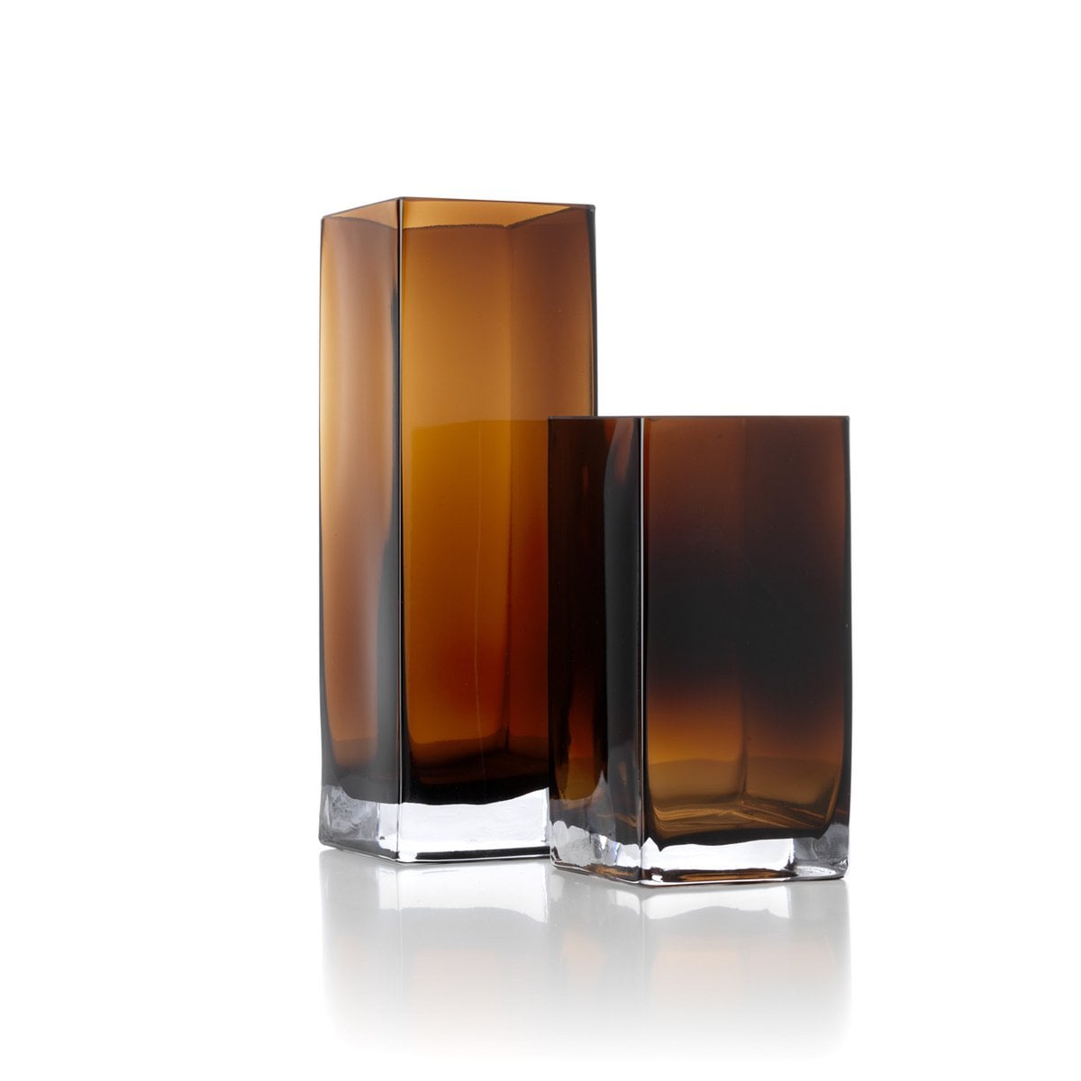Amber Cuboid-vasen i Bärnsten, Large – Glas
