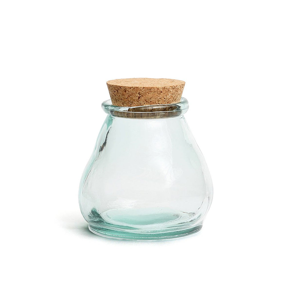 Belly Glass Pot i Blått, Medium – Återvunnet Glas