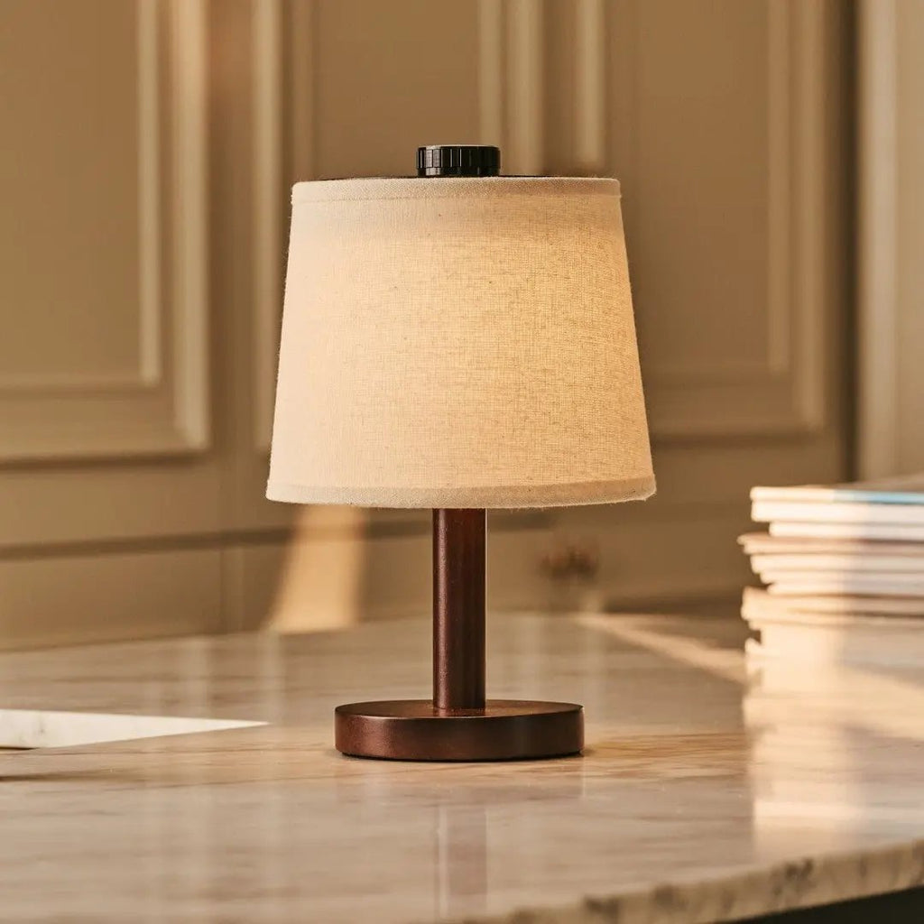 Rover Mörkbrun Trälampa, Uppladdningsbar
