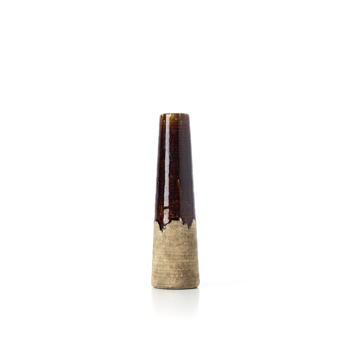 Amber Cone-vasen i Betongbrun, Small – Stengods
