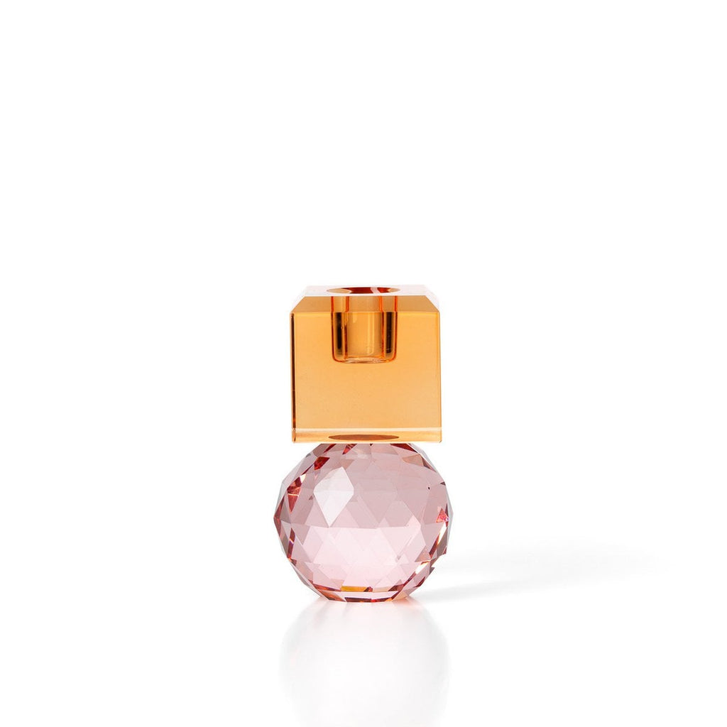 Citrine & Rose Quartz Ljushållare – Rosa Glas