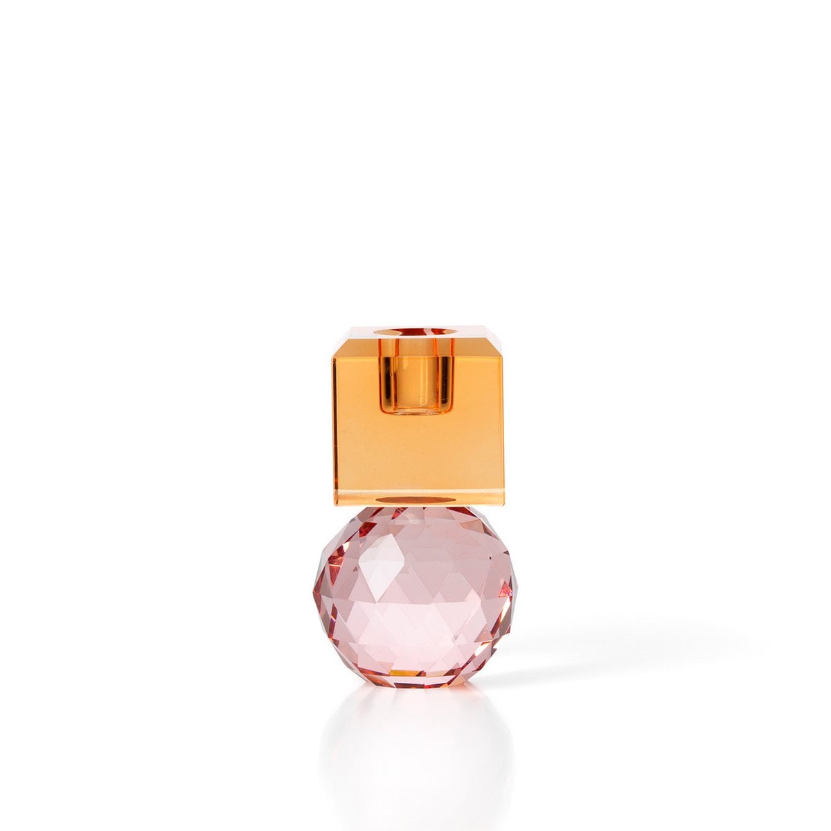 Citrine & Rose Quartz Ljushållare – Rosa Glas