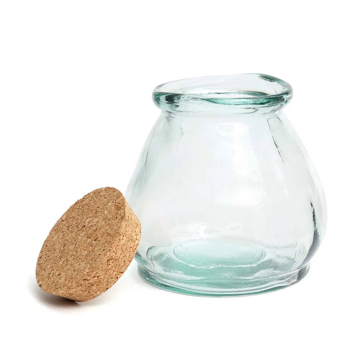 Belly Glass Pot i Blått, Medium – Återvunnet Glas