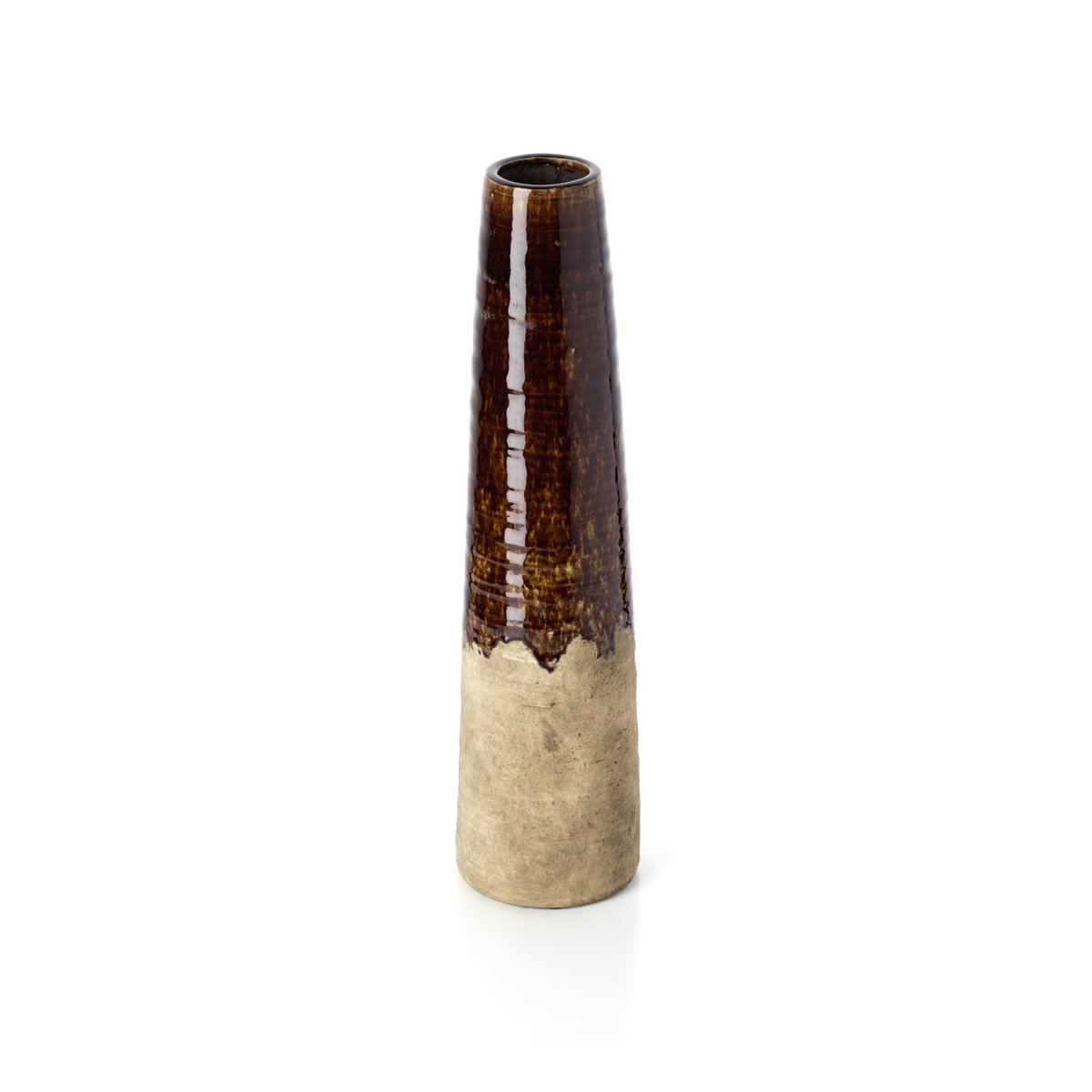 Amber Cone-vasen i Betongbrun, Large – Stengods