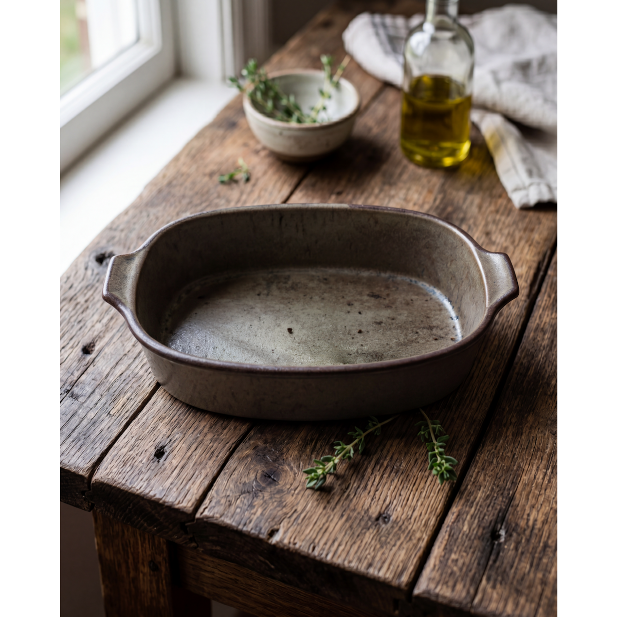 Comporta Ugnsform i Grönt, Medium – Stengods