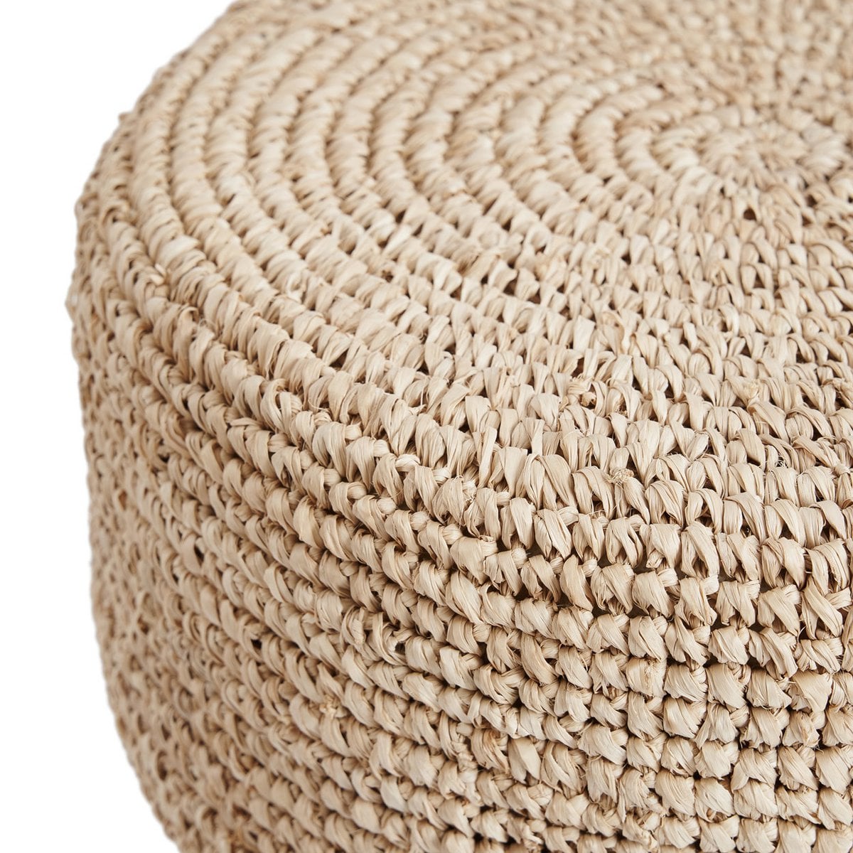 Raffia barpall i teak och raffia, natur