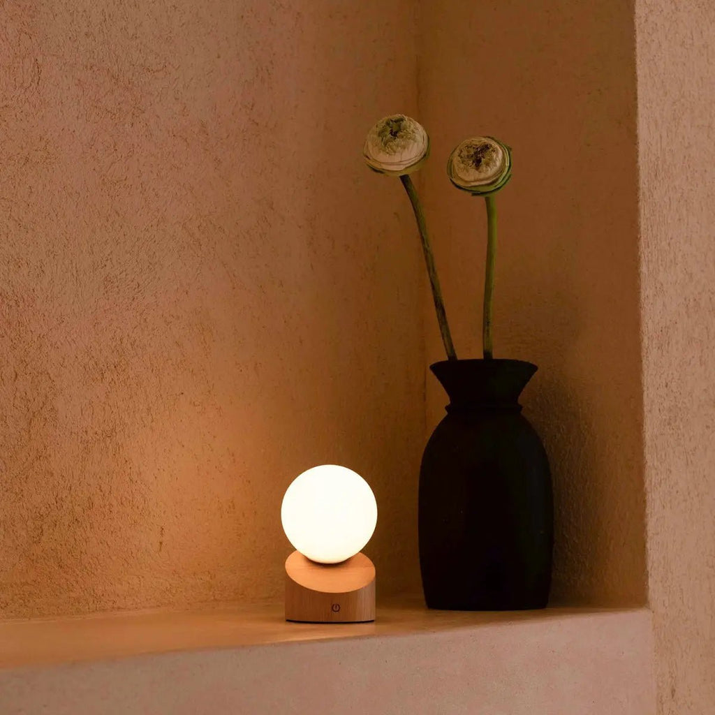 Morris – Sladdlös Uppladdningsbar Mini-Bordslampa i Natur