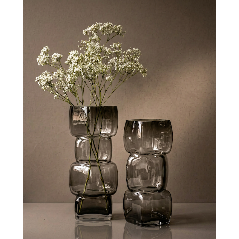 Cubes-vasen i Mörkgrå, Large – Glas