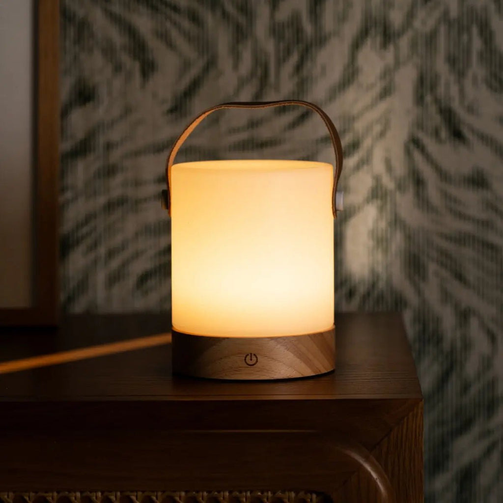 Avery Ljusbrun Sladdlös Träbordslampa