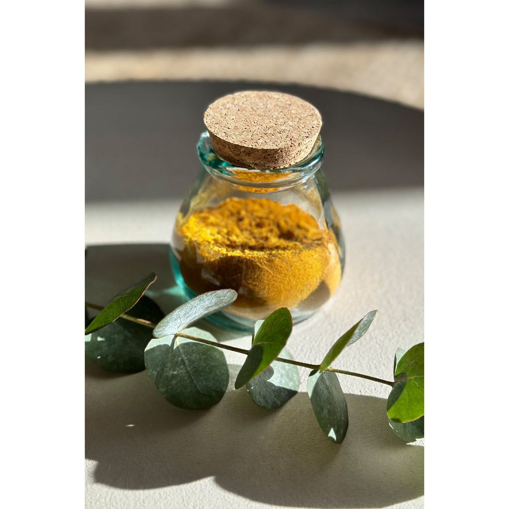 Belly Glass Pot i Blått, Medium – Återvunnet Glas