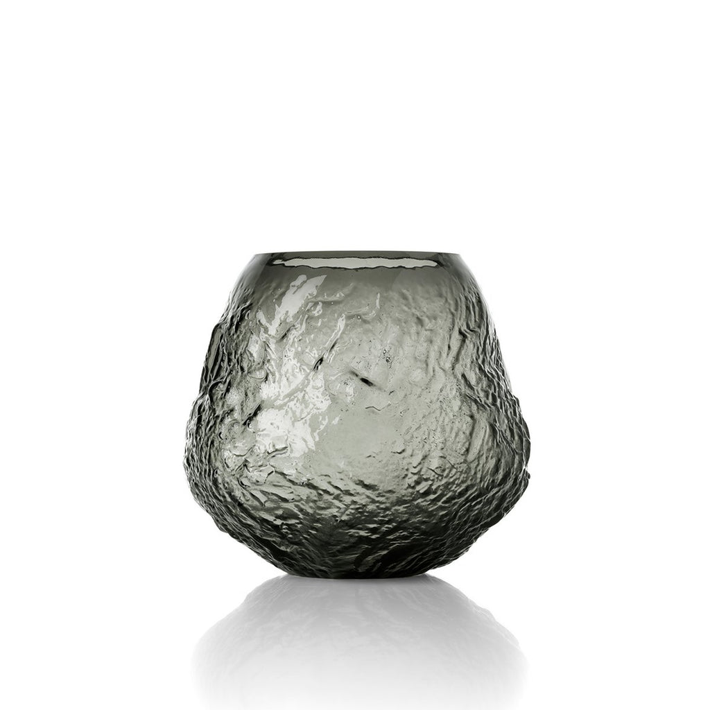 Earth Crater-vasen i Svart, Large – Glas