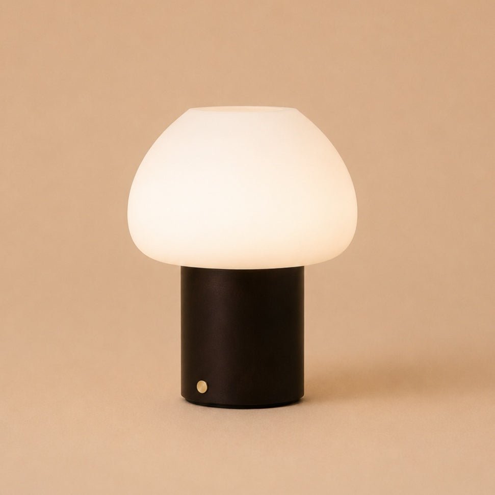Fynn Mörkbrun Trälampa, Uppladdningsbar