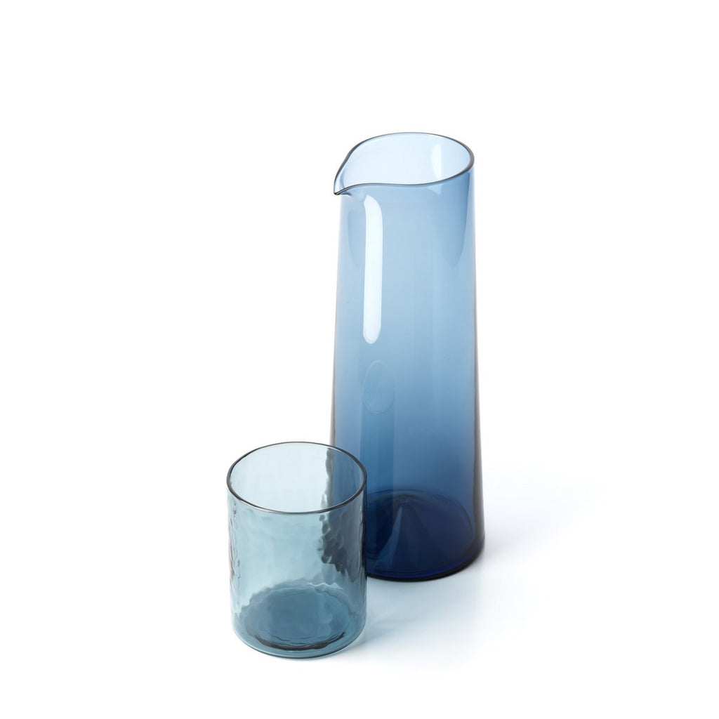 Azure karaff i glas, blå