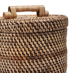 Rattan-korgen Hög, Naturbrun – med Lock