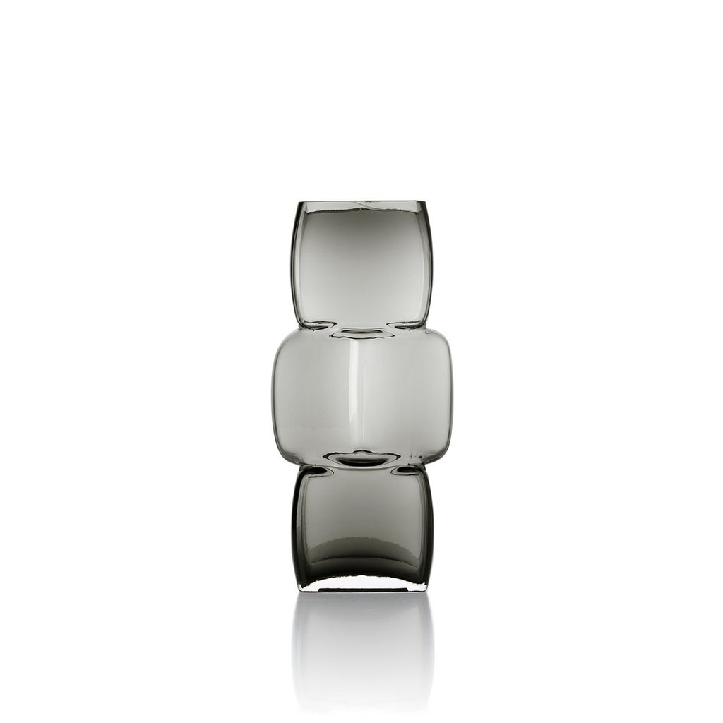 Cubes-vasen i Mörkgrå, Medium – Återvunnet Glas