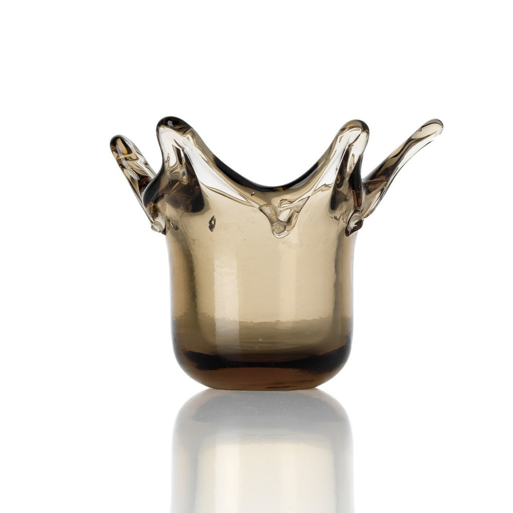Ljushållare Crown i Rökfärgat Glas