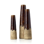 Amber Cone-vasen i Betongbrun, Medium – Stengods