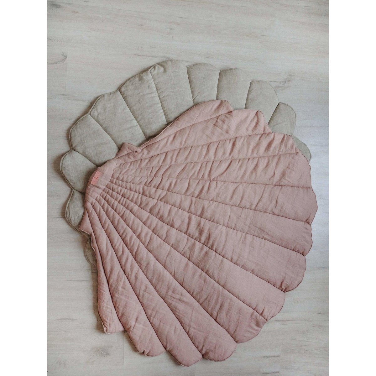 Snäckmatta i Linne, Powder Pink