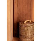 Rattan-korgen Hög, Naturbrun – med Lock