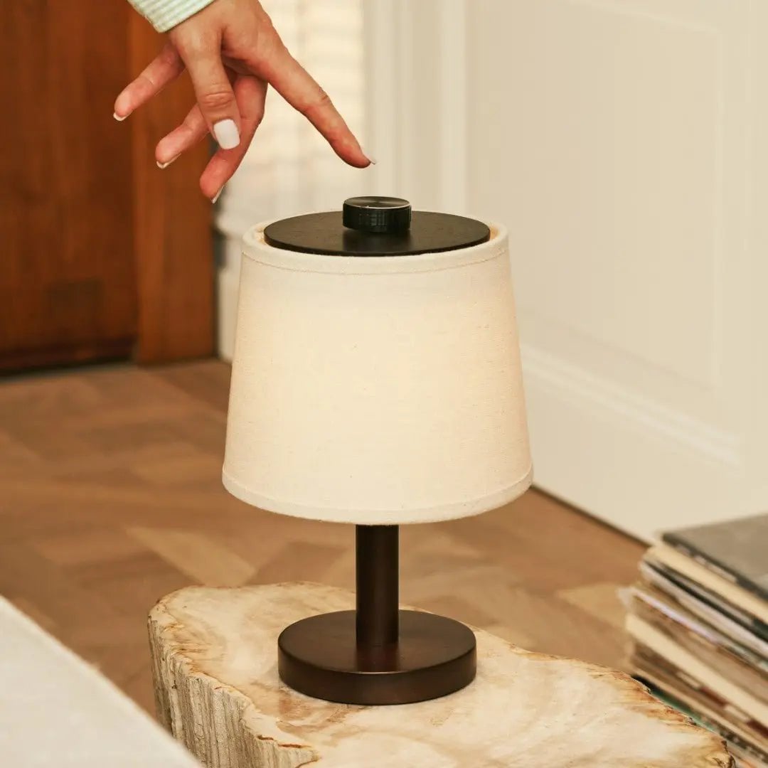 Rover Mörkbrun Trälampa, Uppladdningsbar