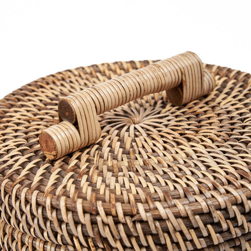 Rattan-korgen Hög, Naturbrun – med Lock