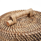 Rattan-korgen Hög, Naturbrun – med Lock