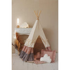 Tipitält med Volang & Shell Mat i Powder Pink, Set
