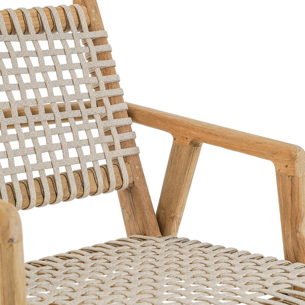 Trikeri matstol i återvunnen teak med flätad sits