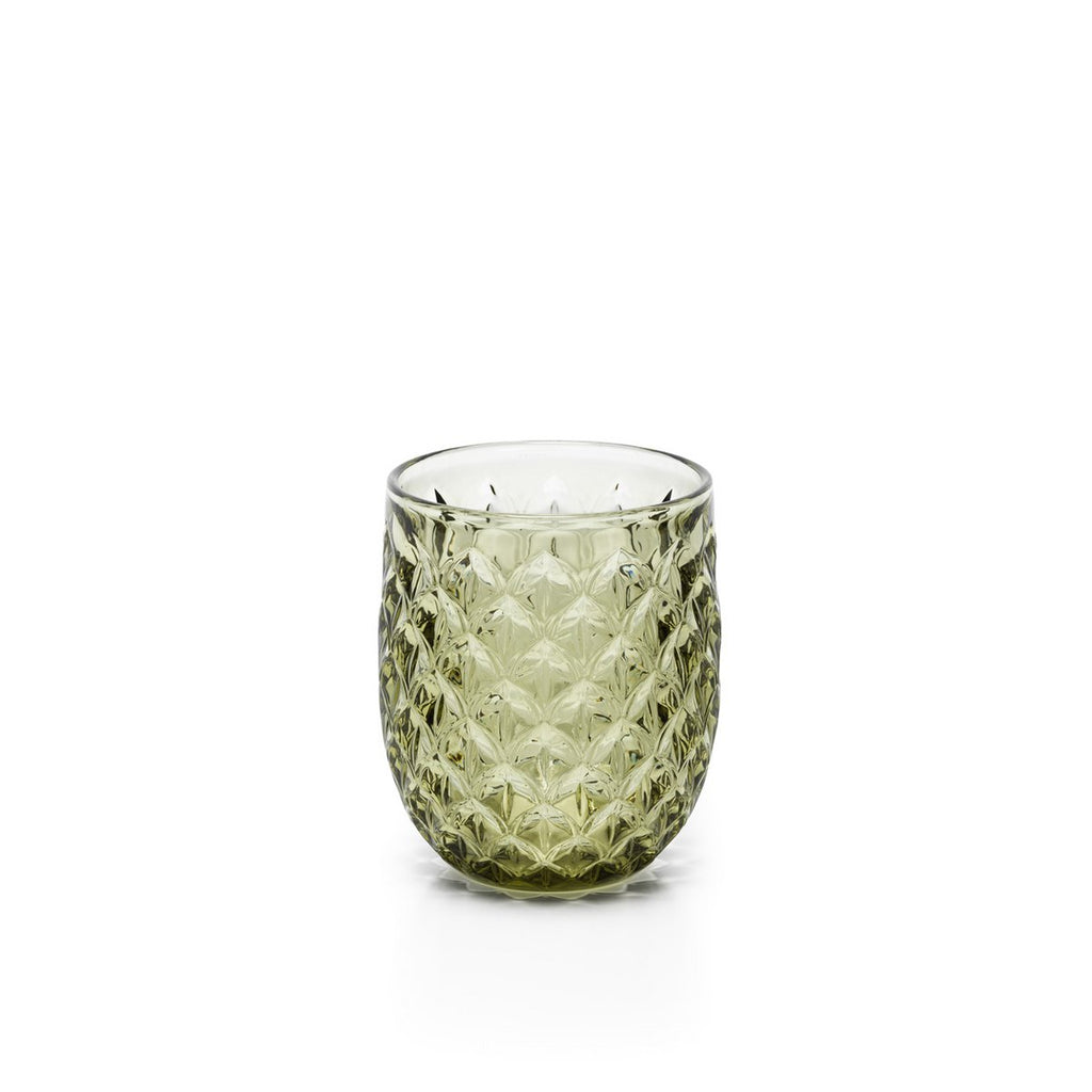 Starbeam vattenglas i räfflat glas, olivgrön