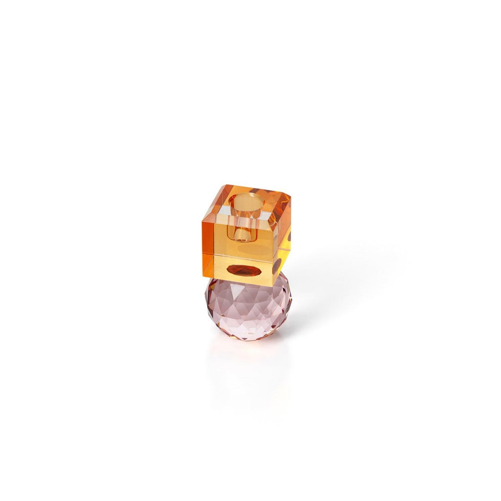 Citrine & Rose Quartz Ljushållare – Rosa Glas