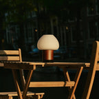 Fynn Mörkbrun Trälampa, Uppladdningsbar