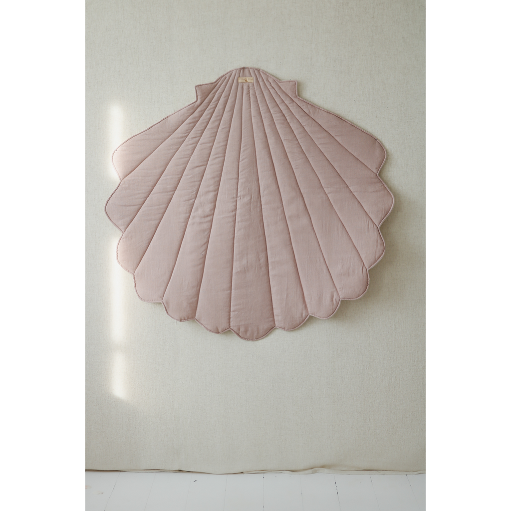 Snäckmatta i Linne, Powder Pink