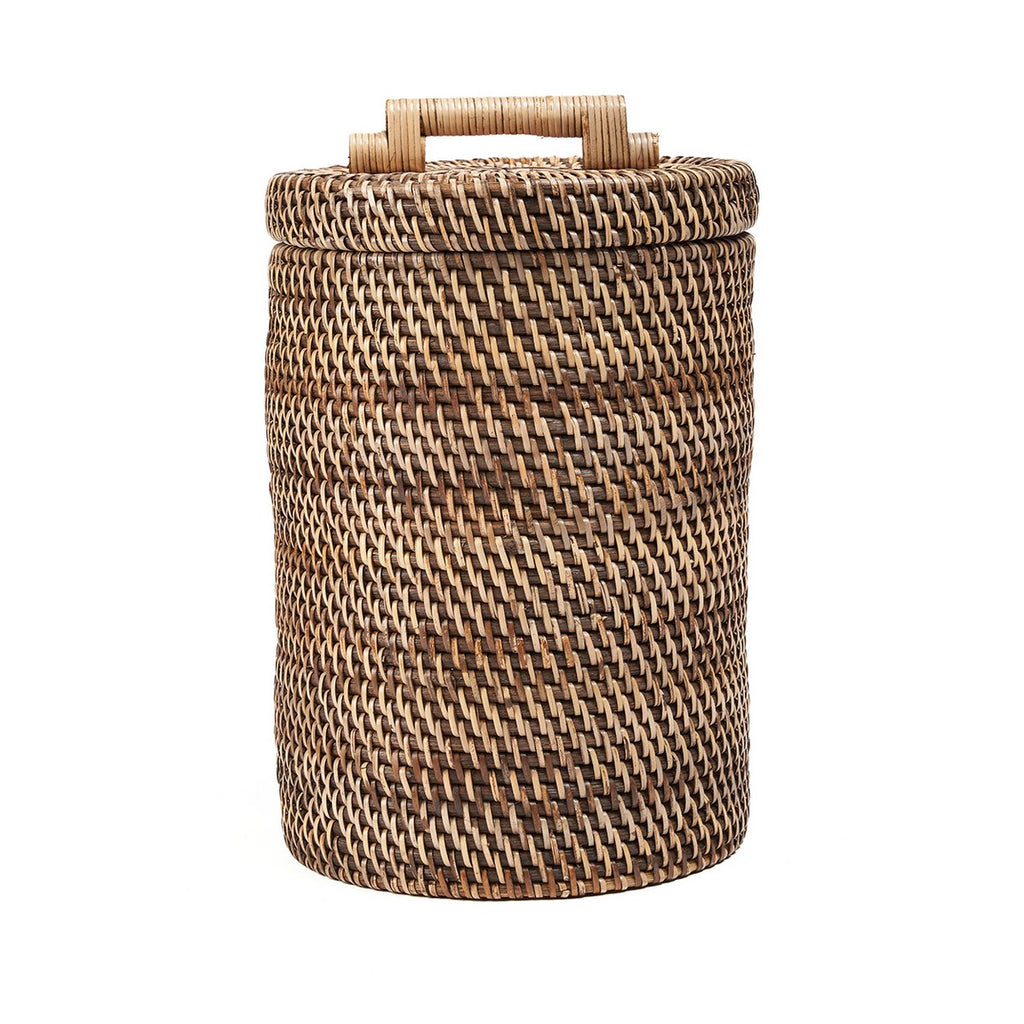Rattan-korgen Hög, Naturbrun – med Lock