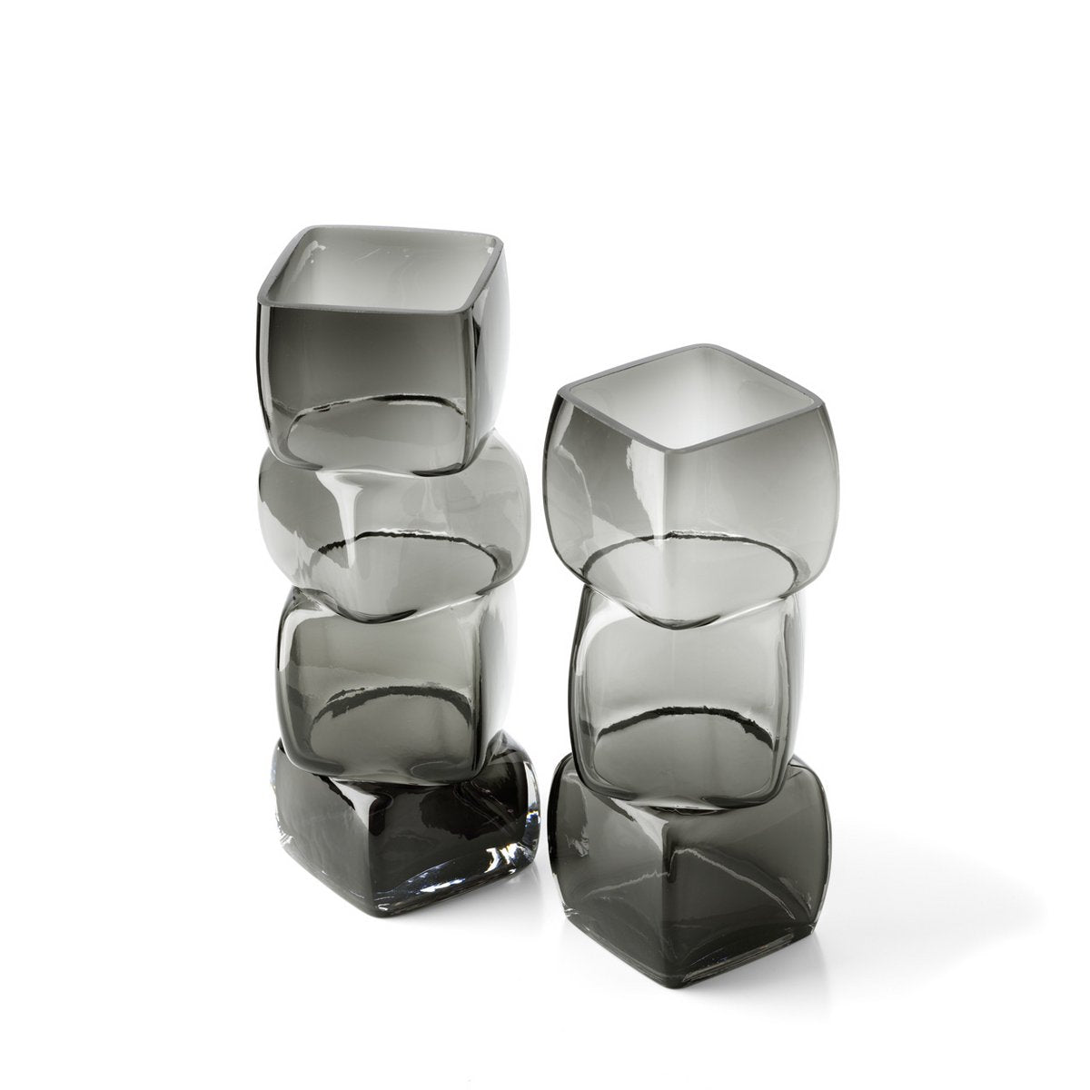 Cubes-vasen i Mörkgrå, Large – Glas