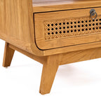 Breeze nattduksbord i teak och rotting, natur