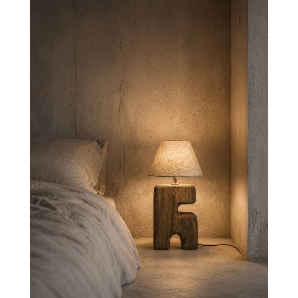 L’Objet bordslampa i trä, brun – S